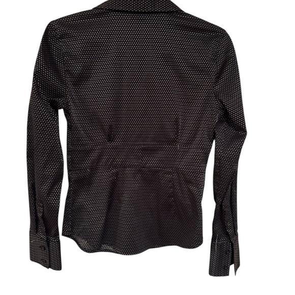 Express Black and White Polka Dot Blouse - Picture 3 of 5